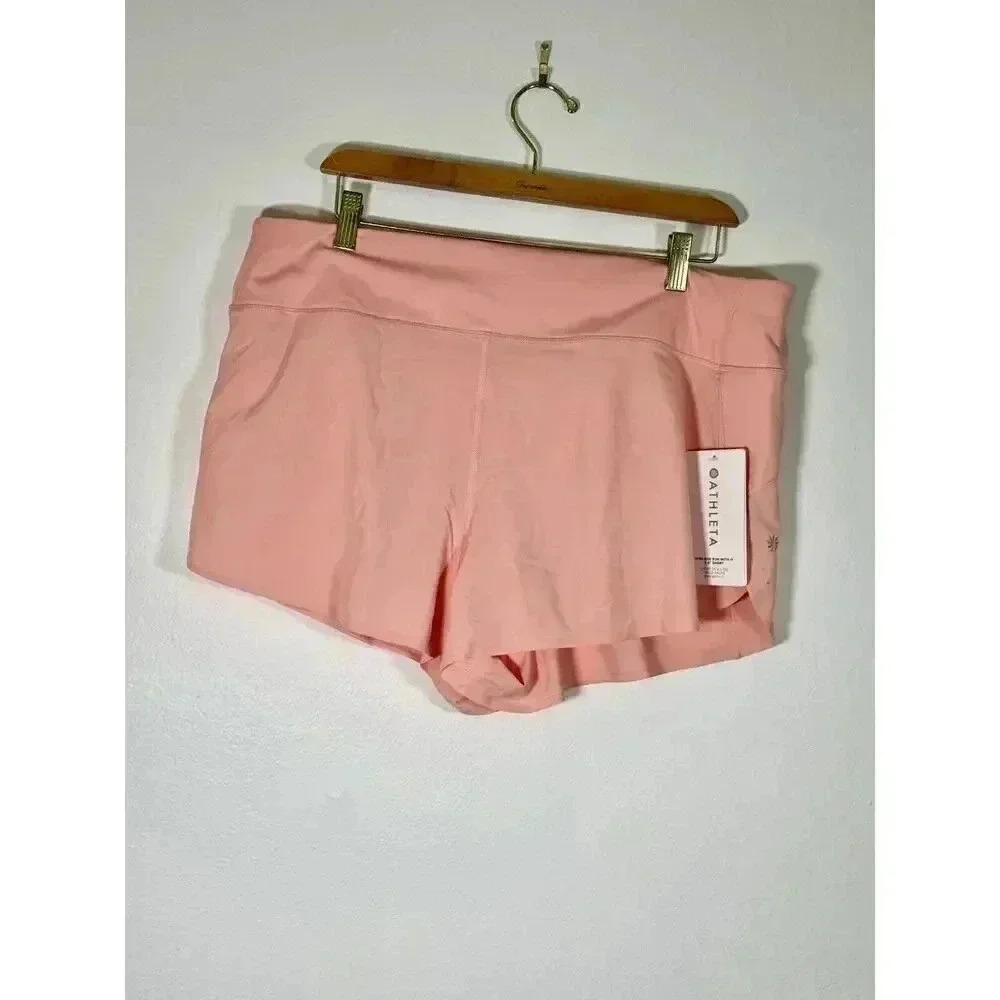 ATHLETA RUN With It 2.5” Lined SHORTS Peach/pink Women Size XL New